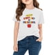 thumbnail image 2 of Blusas y camisas de manga corta con cuello redondo para niños y niñas, camisetas gráficas de manga corta, blusas con estampados bonitos para la temporada escolar., 2 of 9