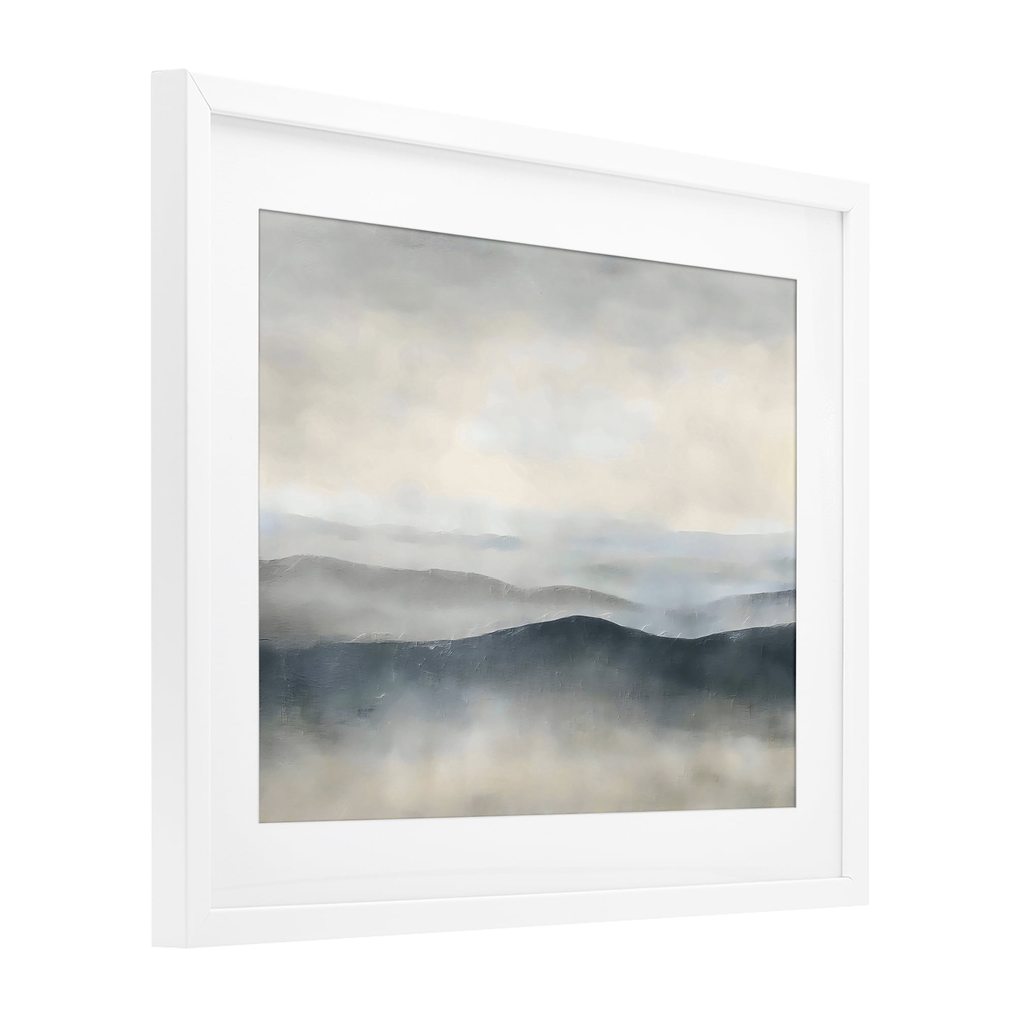 Stupell Industries Muted Horizon Serenity White Framed Print Under Glass, design by Riley B
