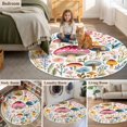 thumbnail image 6 of Spring Botanical Round Area&nbsp;Rug 8ft Rustic Farmhouse Leaves Flowers Watercolor Mushroom Non-Slip&nbsp;Washable Circle Rugs Soft Felt Indoor Floor Mat for Bedroom Kitchen Living Room Bathroom, 6 of 9