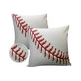 thumbnail image 2 of Outdoor Throw Pillow Cover Sports Baseball Texture Closeup Background Waterproof Cushion Covers 2 Pack Red and White Lines Laces Pillow Cases Home Decoration for Patio Garden Couch Sofa, 2 of 7