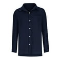thumbnail image 3 of Clearance! Hassda Long Sleeve Shirts For Women Button Down Shirts For Women Summer Shirts For Women Linen Shirts For Women With Pockets Loose Fit Vacation Beach Work Tops Clothes Navy S-5XL, 3 of 6
