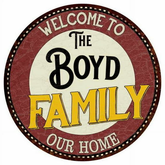 The Boyd Family 14" Round Metal Sign Kitchen Game Room Decor 100140038165