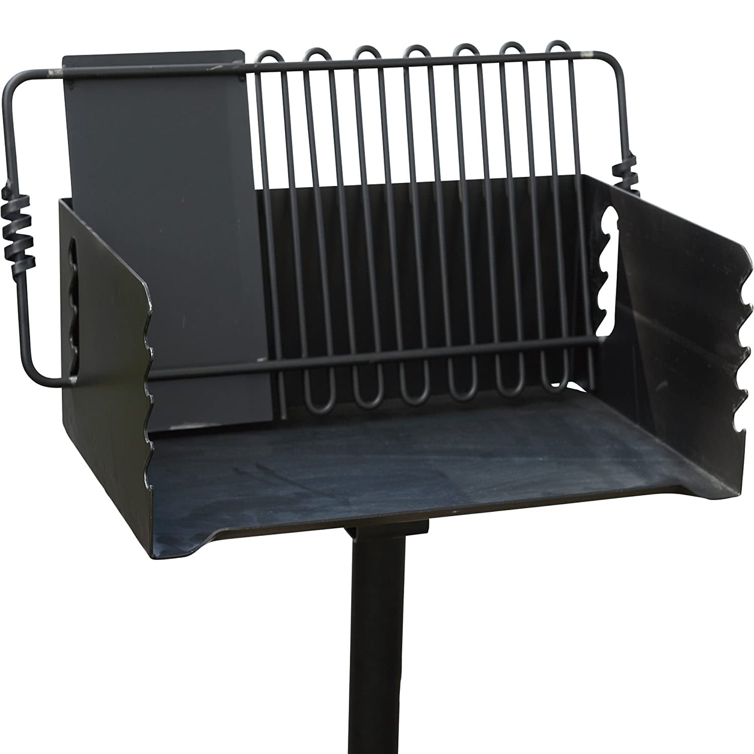 Pilot Rock Jumbo Park Style Steel Outdoor BBQ Charcoal Grill, Black