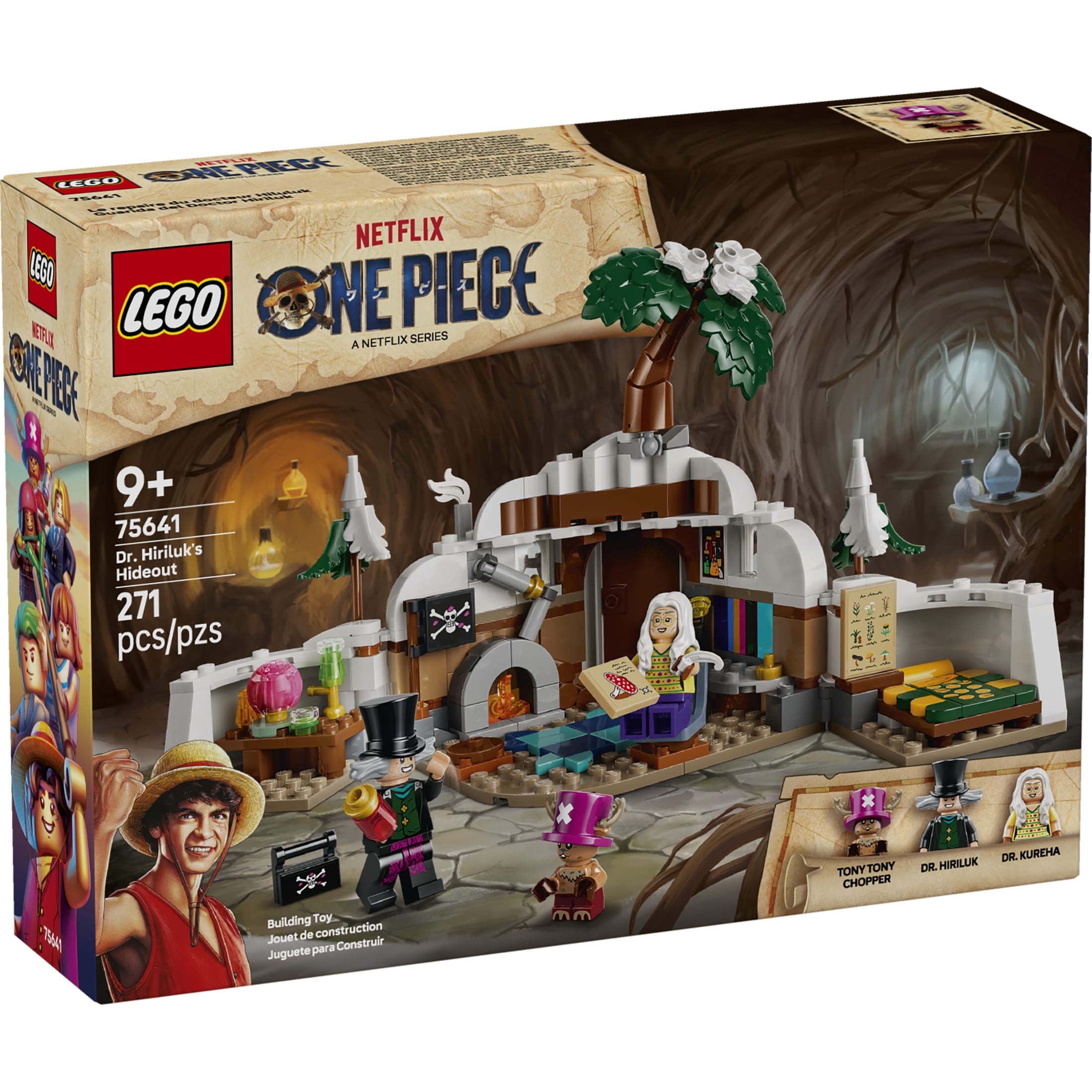 LEGO ONE PIECE Dr. Hiriluk's Hideout - Building Toy for Boys & Girls, Ages 9+ - With 3 Minifigures - Playset for Kids & Anime Fans - Gift for Birthdays - 75641