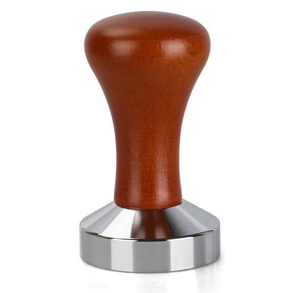 Dihmpor 51mm Espresso Tamper – Premium Solid Wood Handle & Stainless Steel Flat Base – Professional Barista Coffee Press Tool for Home Espresso Machines (Brown/Silver)