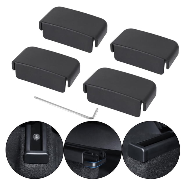 4 enchufes de riel deslizante para asiento trasero de coche, tapón de goma suave antigolpes para Tesla modelo 3/Y, embellecedor Interior para c Macarena Tapón deslizante del asiento
