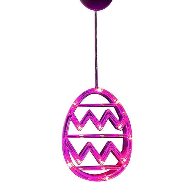 Clearance! Delayujihangs Easter Glow In The Dark Egg Decorative Hanging Ornament Atmosphere Light A Pink