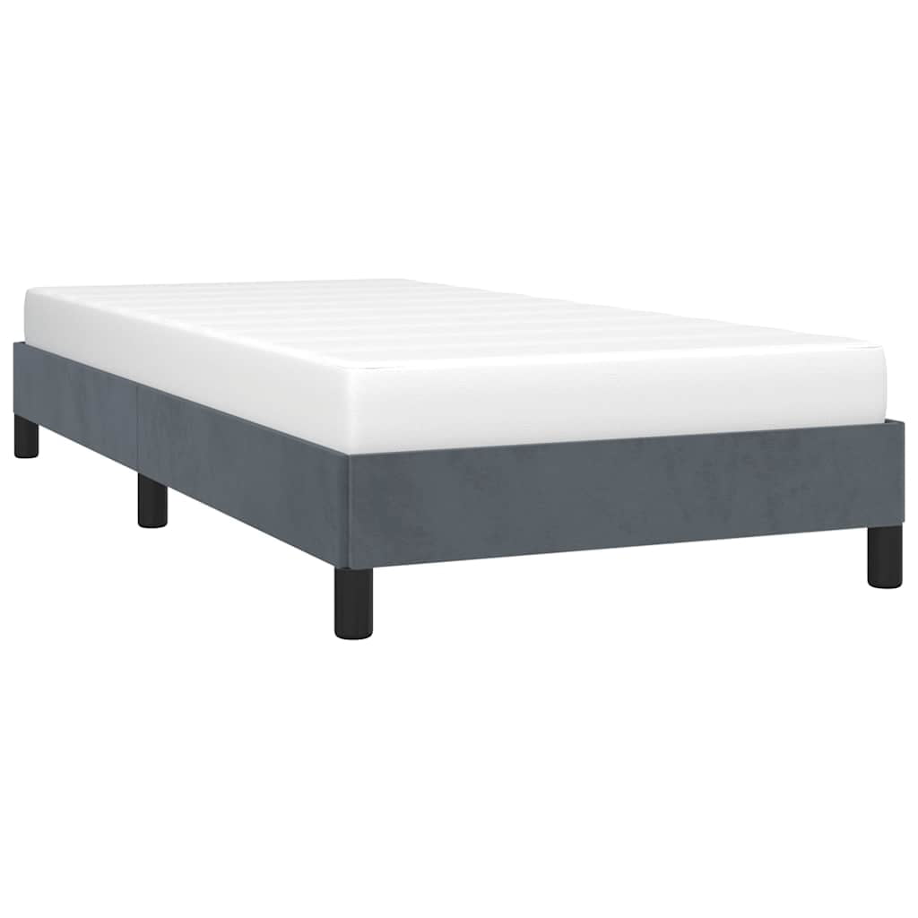 vidaXL Bed Frame Dark Grey 100x190 cm Twin Velvet