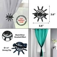 thumbnail image 3 of Evideco French Home Goods Curtain Holdbacks Set of 2 Metal Curtain Tiebacks – Helios Sun Design – Elegant Decorative Clips for Drapes and Curtains – Black/Silver, 3 of 6