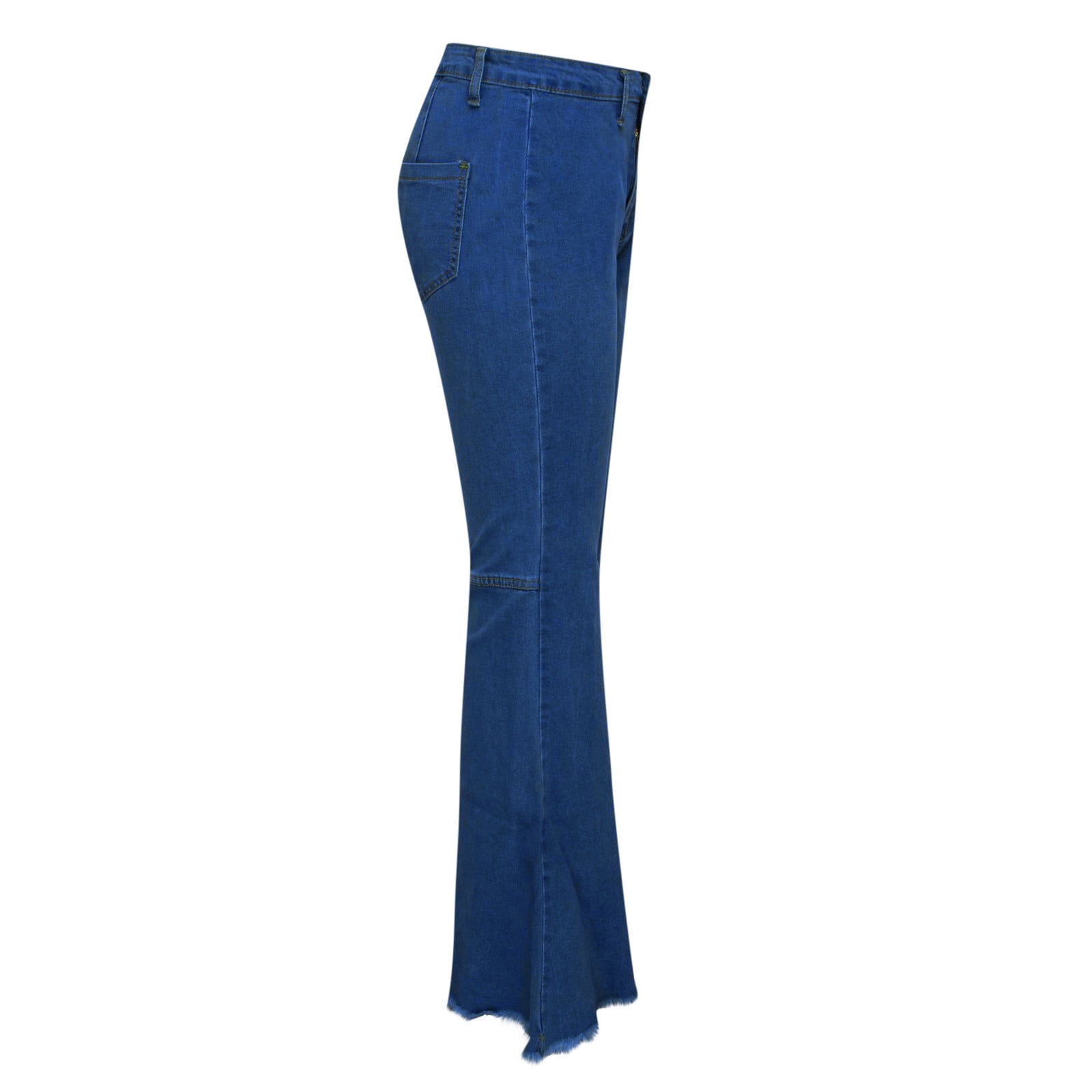 Diufon Flare Denim Pants for Women High Elastic Waisted Solid