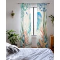 thumbnail image 3 of Jellyfish Coastal Sheer Curtains 84 Inch Length 2 Panels Set for Living Room/Bedroom, Summer Nautical Starfish Coral Beige Kitchen Curtains Grommet Semi-Sheer Curtains Window Treatments 52"x84"x2, 3 of 7
