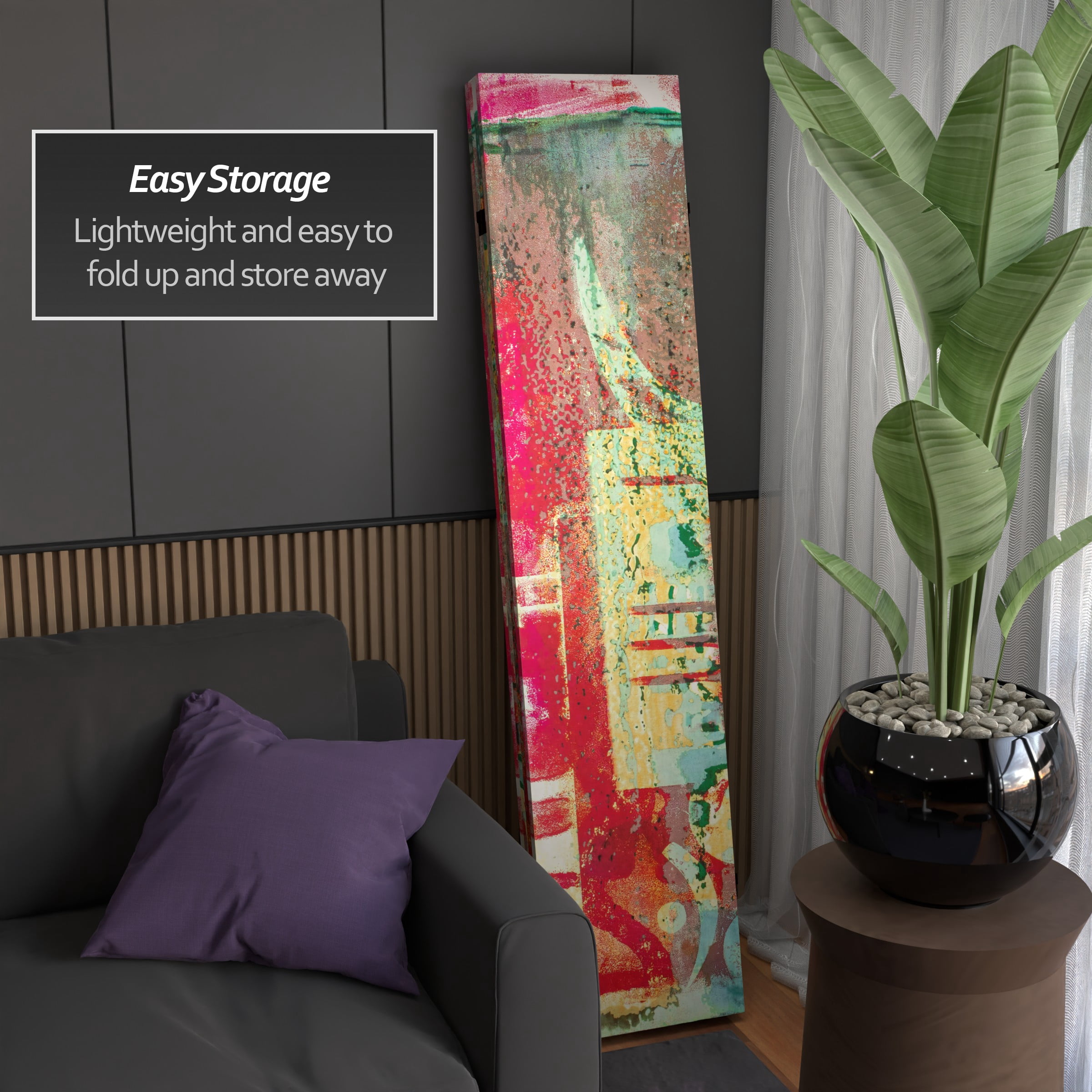 6 ft. Tall Double Sided Urban Mantra Canvas Room Divider