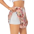 thumbnail image 3 of Lsque Cow Flower And Heart Printed Women's Running Shorts with Liner Pockets,Elastic Quick Dry Workout Athletic Gym Yoga Shorts,Womens High Waist Shorts-X-Large, 3 of 9