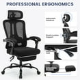 thumbnail image 4 of Ergonomic Office Chair with Footrest, Adjustable Lumbar Support and Headrest, High Back Mesh Executive Computer Chair with 360-Degree Swivel Black, 4 of 7