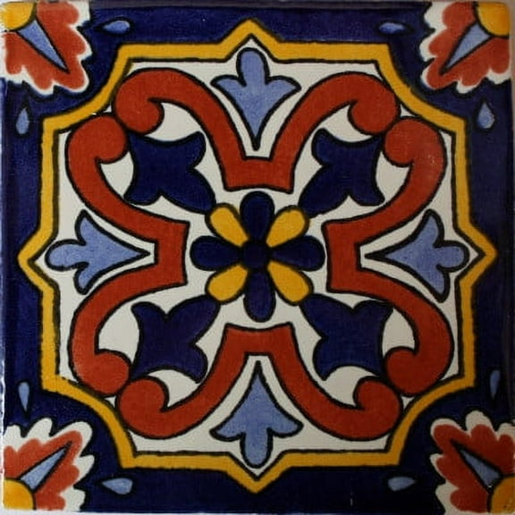 4.2x4.2 Picota Talavera Mexican Tile, Set of 9 pcs