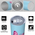 thumbnail image 4 of Butterfly 20 Oz Stainless Steel Skinny Tumbler – Vacuum Insulated Slim Travel Cup with Lid & Stainless Steel Straw, 360° Full Wrap Printed Tumbler for Home, Office & Outdoor Use, Spring, 4 of 6