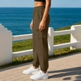 thumbnail image 6 of Sweatpants for Women with Pockets Cargo Pants Fashion Elastic Waist Casual Loose Solid Color Sports Lounge Pants Trousers, 6 of 7