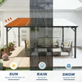 thumbnail image 4 of MEISSALIVVE 12' x 14' Hardtop Wall Mounted Gazebo Pergola, Lean-to Metal Awning with Sloped Roof, Outdoor Shelter for Patio, Deck, Backyard, Black, 4 of 10