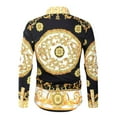 thumbnail image 6 of OWMEOT Men Palace 3D Print Long Sleeve Shirt Golden Fashion Luxury Printed Dress Shirts Nightclub Button-Down Shirts, 6 of 8