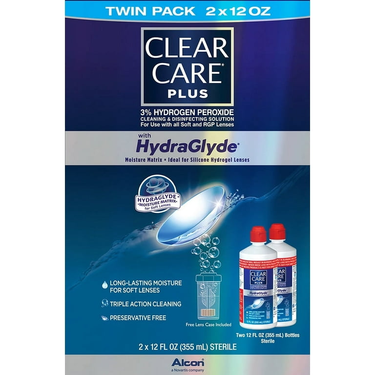 Clear Care Plus Contact Lens Cleaning Liquid Solution for Daily
