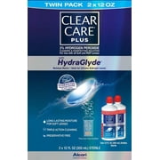 CLEAR CARE PLUS Cleaning & Disinfecting Contact Lens Solution with Case, 12 oz, Twin Pack
