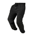 thumbnail image 3 of Yievot Waffle Pants for Men Straight Leg Elastic Waist Drawstring Workout Pants Summer Fall Solid Beach Vacation Lounge Pants with Pockets, 3 of 9