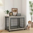 thumbnail image 2 of ACETEK 38.58"L x 25.2"W x 27.17"H Furniture Dog Cage Crate with Double Doors,Grey, 2 of 11