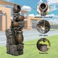 thumbnail image 5 of 45.67''H Water Fountain Outdoor with Planter Pot 5 Tiers Cascading Waterfall Garden Fountains Indoor LED Lights Water Feature Decor for Porch Patio Backyard Deck, 5 of 8