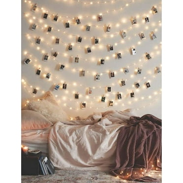 17Ft 50 LED Fairy String Lights with Clear Clips - Perfect for Dorm, Bedroom, Wedding Decor