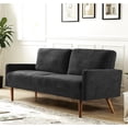 thumbnail image 3 of Black Velvet | European - Style 3 - Seater Couch for Chic Decor | Blend of Modern and Vintage Flair, 3 of 5