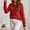 Red, variant on Dpjklzsn Women's Cotton Knit Crewneck Sweater, Lace Trim Long Sleeve Pullover with Decorative Button Cuffs