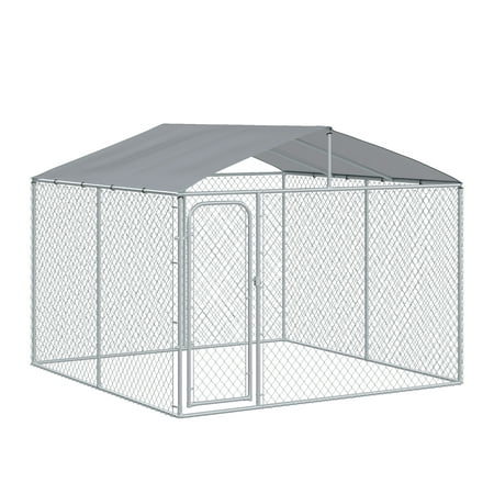 Pawhut 10 Lx10 Wx6 H Large Outdoor Dog, Outdoor Dog Playpen With Roof