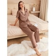 thumbnail image 3 of EKOUAER Silk Pajamas Set for Women Soft Satin Pajama Sets 2 Piece Satin Pj Pants Set, 3 of 6