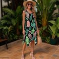 thumbnail image 6 of HELLHERO Sundress, Green and Pink Monstera Leaves Side Pockets Women's Sleeveless Dress, With Side Pockets Skin Friendly Summer Dresses for Beach Vacation, 6 of 8