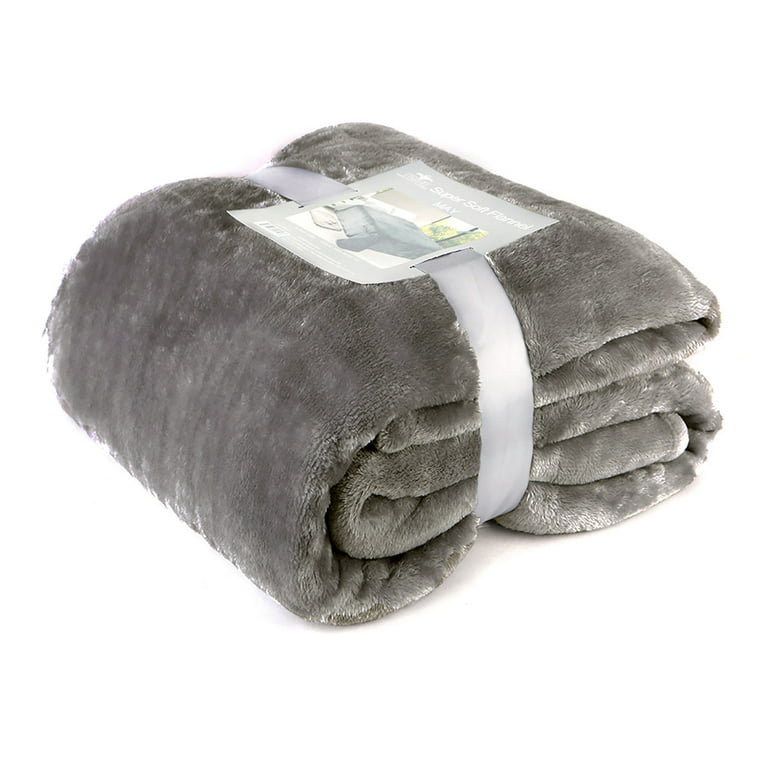 JML Fleece Blanket Flannel Blanket Couch Grey King 79X89 Soft