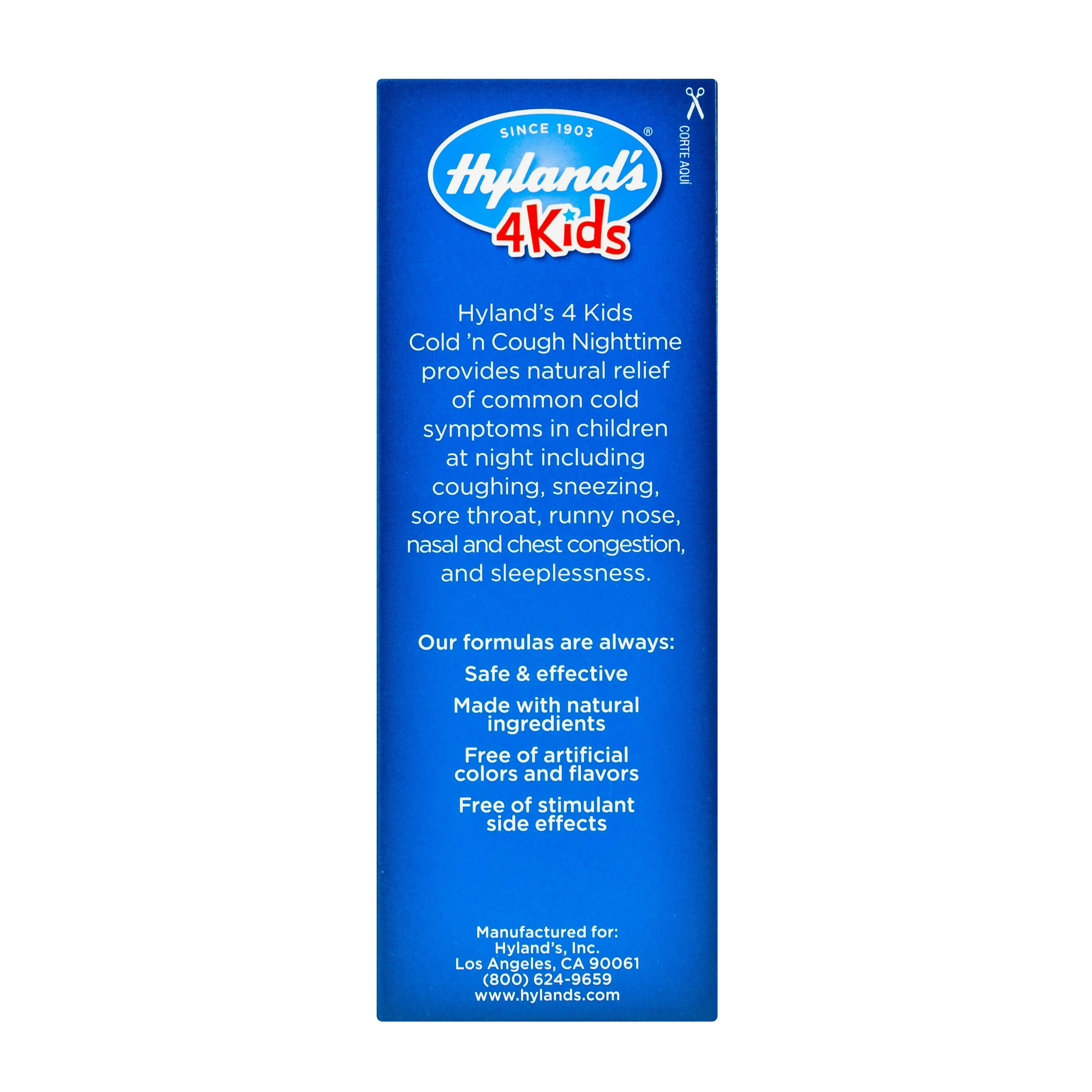 Hyland S 4kids Cold N Cough Dosage Chart