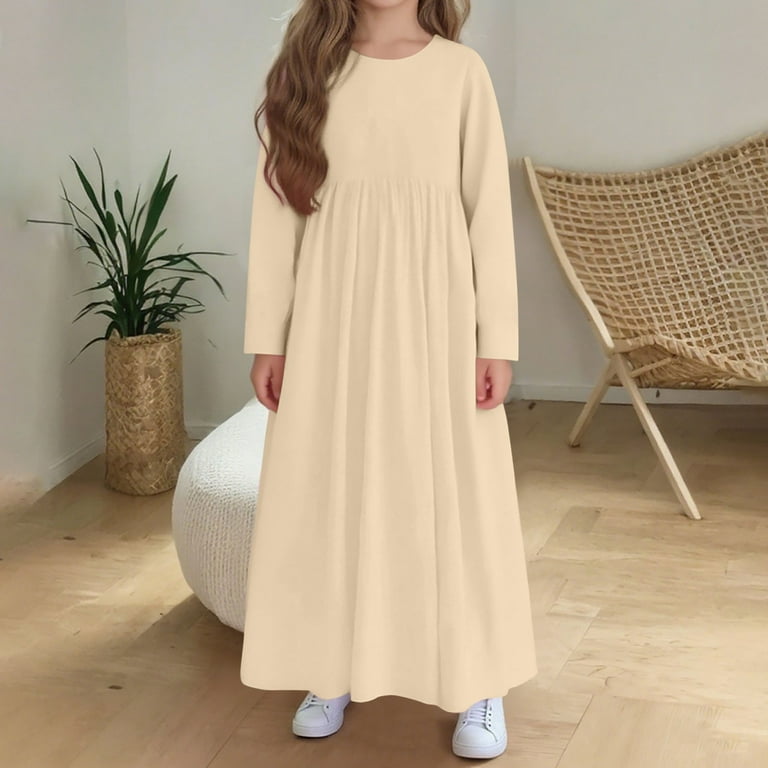 JUSLIO Girls Beige Dress with Pockets Crew Neck Long Sleeve Casual Dresses Size 7 Y - Walmart.com JUSLIO Girls Beige Dress with Pockets Crew Neck Long Sleeve Casual Dresses Size 7 Y - Walmart.com