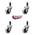 thumbnail image 2 of 2 Inch Thermoplastic Rubber Wheel 1 Inch Expanding Stem Caster Set of 4 SCC, 2 of 2