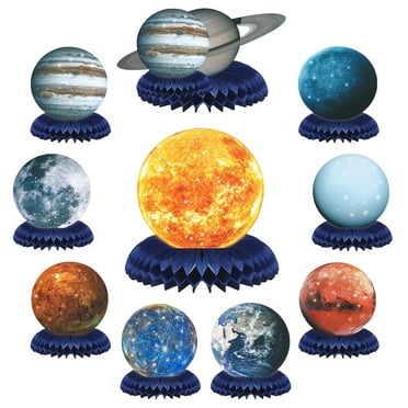 Mixtlocalior 10pcs Planet Theme Honeycomb Decorations Table Honeycomb Centerpiece Birthday Party Decorations