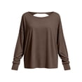 thumbnail image 5 of ZDNIXIAN Summer Shirts for Women ,Back Cross Cutout Long Sleeve Workout Shirt, Lightweight Breathable Sports Pullover, 5 of 5