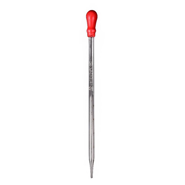 Qarigey Pipeta graduada de vidrio, bulbo de goma, experimento escolar de laboratorio, cuentagotas, dispensación de 0,5 ml, 1 ml, 2 ml, 3 ml, 1 ud. Tratamientos faciales Rojo 1ml Qarigey MR5466-02