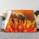 thumbnail image 1 of Fotbe Honeybee On Vibrant Flower Manta de Franela con Estampado, Manta Ultrasuave para Cama, Sofá, Auto, Hipoalergénica y Antibolitas-50"x40", 1 of 6
