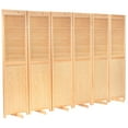 thumbnail image 3 of Oriental Furniture 6 ft. Tall Adjustable Shutter Room Divider Natural - 6 Panel, 3 of 6