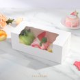 thumbnail image 4 of PACKHOME 15 Roll Cake Boxes, White Bakery Boxes with Window, 9x4x3.5 inches Cookies Boxes Pumpkin Roll Container Donut Boxes Pastry Cake Packaging, 4 of 6