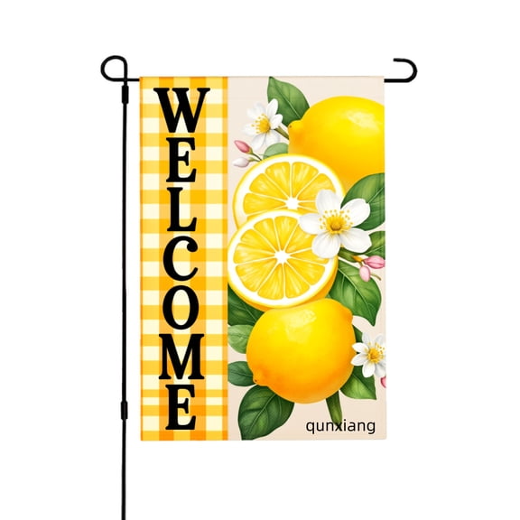 Amhnf Welcome Lemon Garden Flag For Home Outdoor Garden Yard Decor 12x18 inch