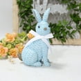 thumbnail image 3 of JEWLALO 2PCS Rattan Rabbit Easter Decorations, Bunny Easter Ornaments, Outdoor Garden Statue Animals Figurine for Home Farmhouse Courtyard Lawn Tabletop Decoration, Gifts for Easter (Blue), 3 of 7