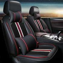 Leadwolf 2PCs Front Car Seat Covers Leather for Chevrolet for blazer 2019-Present 2 Seats Airbag Compatible Waterproof Front Set Cushion Protector Black and Red