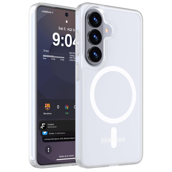 HionlyPro for Samsung Galaxy S25 FE Case Translucent Matte Magnetic Phone Cover, [Compatible with Magsafe] Military Grade Drop Protection Shockproof Phone Cover, White