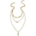 thumbnail image 4 of TIHLMK Necklace for Women Geometric Disc Tassel Necklace Bird Jade Pendant Necklace 3 In 1, 4 of 7