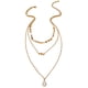 thumbnail image 2 of Collar para mujer, joyería para mujer, joyería para mujer, collar geométrico con borlas y disco, collar con colgante de pájaro, collar 3 en 1, 2 of 5